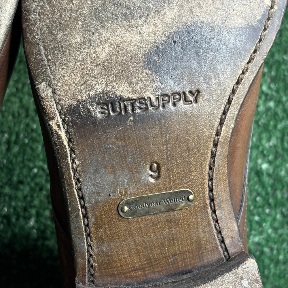 Suitsupply Goodyear Welted Leather Chukka Classic Dress Boot Brown Mens Size 9